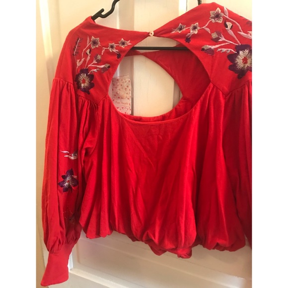 NWT Free People Lita Embroidered Cut Out Top Small - Picture 4 of 5